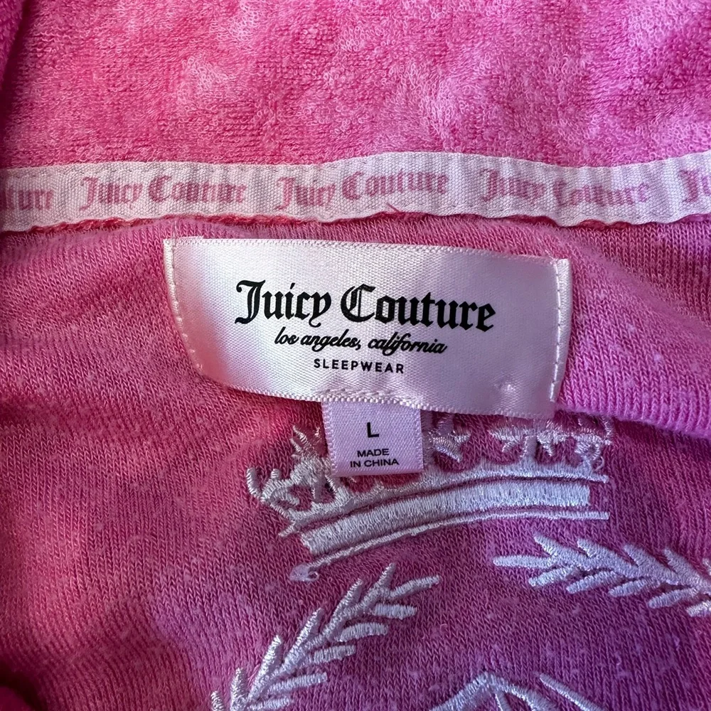 Juicy contour size large pink button down Terri‎ cloth pajama top